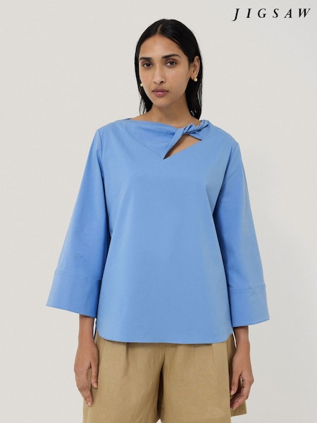 Jigsaw Blue Twist Top (W36497) | £110