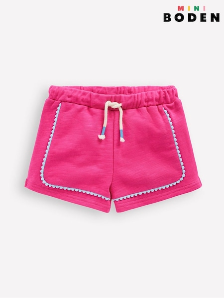 Boden Pink 100% Cotton Pom Trim Jersey Shorts (W36551) | £19 - £21