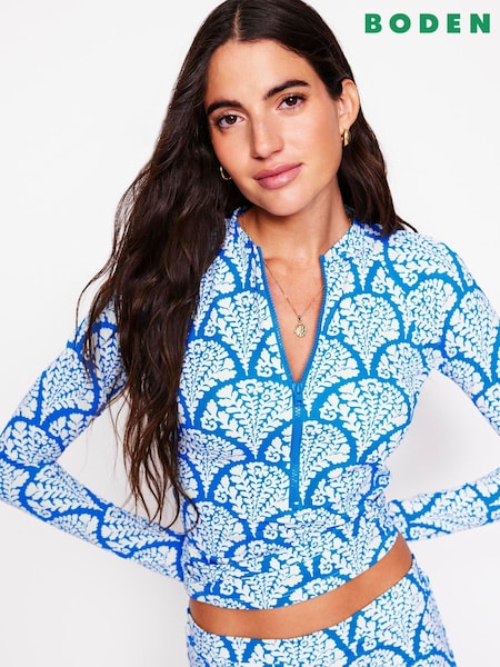 Boden Blue Sun Safe Raglan Rash Vest (W36614) | £56