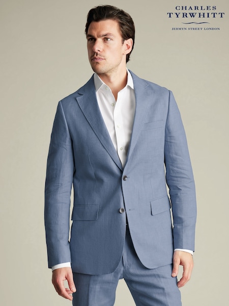 Charles Tyrwhitt Blue Slim Fit Slim Fit 100% Linen Jacket (W36630) | £279
