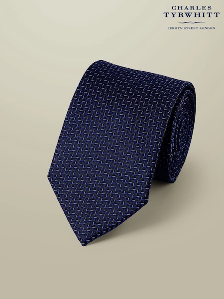 Charles Tyrwhitt Blue Silk Stain Resistant Semi Plain Tie (W36646) | £35
