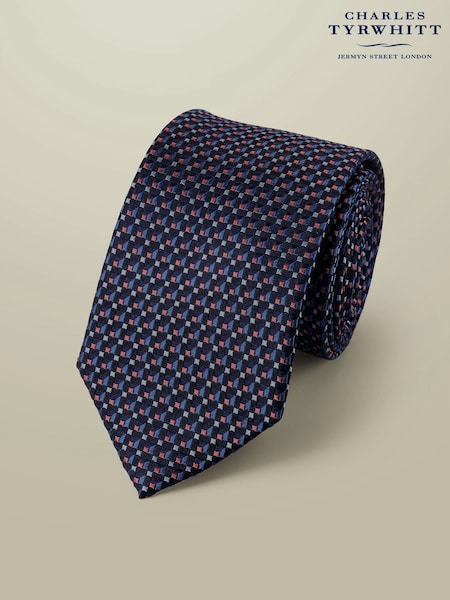 Charles Tyrwhitt Blue Silk Stain Resistant Semi Plain 1 Tie (W36650) | £35