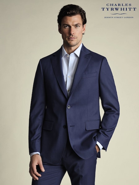 Charles Tyrwhitt Blue Slim Fit Sharkskin Slim Fit Jacket (W36672) | £319