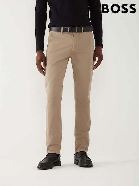 BOSS Brown Slim Fit Chino Trousers (W36752) | £119