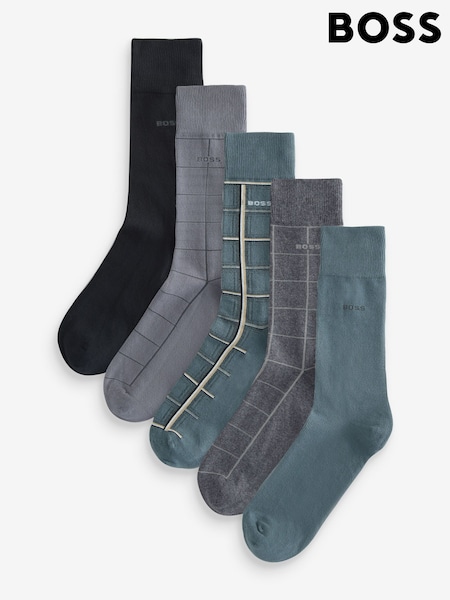 BOSS Natural Logo Socks 5 Pack (W36812) | £39