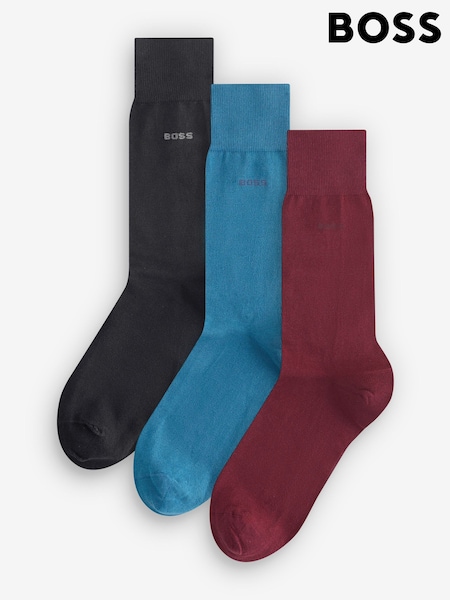 BOSS Natural Logo Socks 3 Pack (W36842) | £20