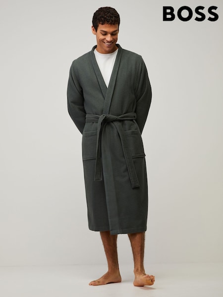 BOSS Light Green Waffle Logo Robe (W36849) | £139