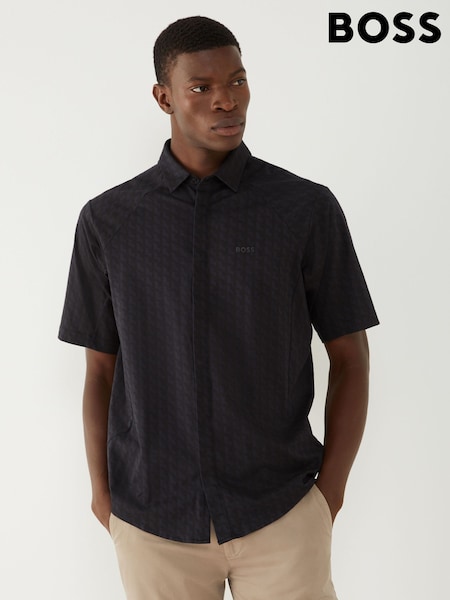 BOSS Blue Regular Fit Logo Shirt (W36850) | £119