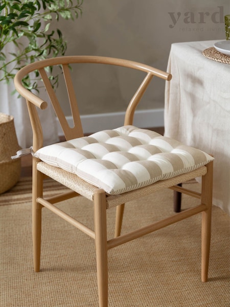 Yard 2 Pack Natural Hayle Striped Cotton Seat Pads (W37011) | £30