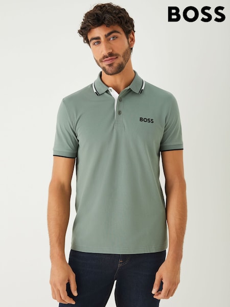 BOSS Green Paddy Pro Tipped Collar Polo Shirt (W37281) | £99