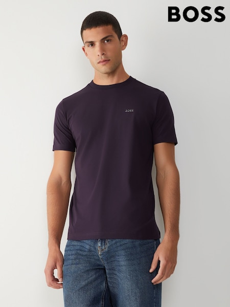 BOSS Purple Regular Fit Logo T-Shirt (W37286) | £45