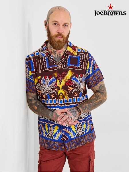 Joe Browns Purple Funky Summer Print Short Sleeve Shirt (W37475) | £43