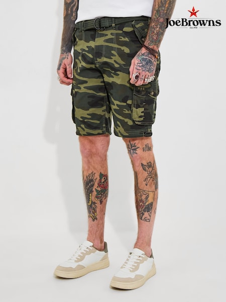 Joe Browns Green Belted Relaxed Fit Cargo Shorts (W37476) | £40