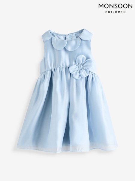 Monsoon Blue Baby Petal Collar Party Dress (W37513) | £44 - £46