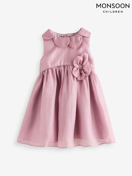 Monsoon Pink Baby Petal Collar Party Dress (W37514) | £44 - £46