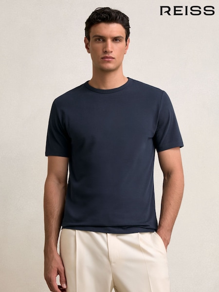 Reiss Navy Joe Stretch-Cotton Crew-Neck T-Shirt (W37530) | £45