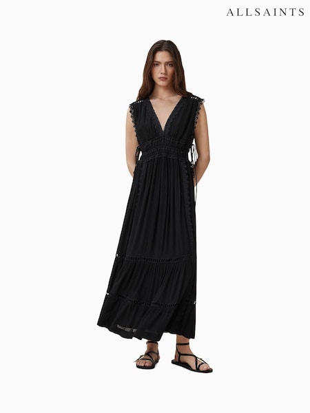 AllSaints Black Xanthe Dress (W37535) | £259