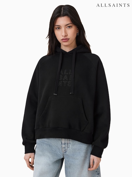 AllSaints Black Stacks Talon Hoodie (W37538) | £139