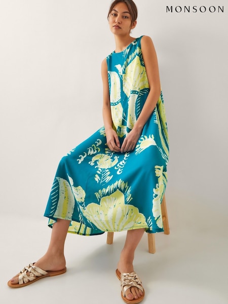 Monsoon Blue Amisha Tunic Midi Dress (W37576) | £80