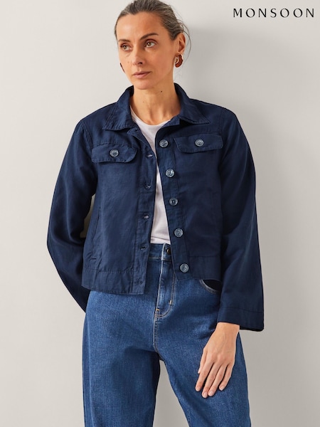 Monsoon Blue Lenny Cropped Jacket (W37578) | £65