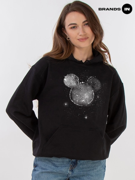 Brands In Black Womens Disney Mickey Mouse Galaxy Hoodie (W37686) | £41
