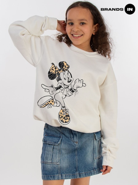 Brands In White Girls Disney Minnie Mouse Jump Sweatshirt (W37687) | £25