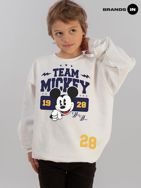 Brands In White Boys Disney Mickey Mouse Team Mickey Sweatshirt (W37691) | £25