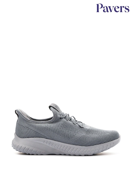 Pavers Grey Slip-On Wide-Fit Trainers (W37915) | £40