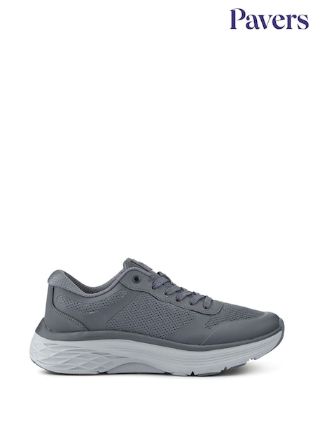 Pavers Grey Comfortable Lace-Up Trainers (W37927) | £35