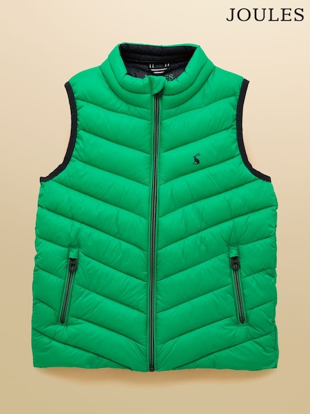 Joules Kids' Crofton Gilet Bright Green Showerproof Padded Gilet (W37940) | £26 - £32