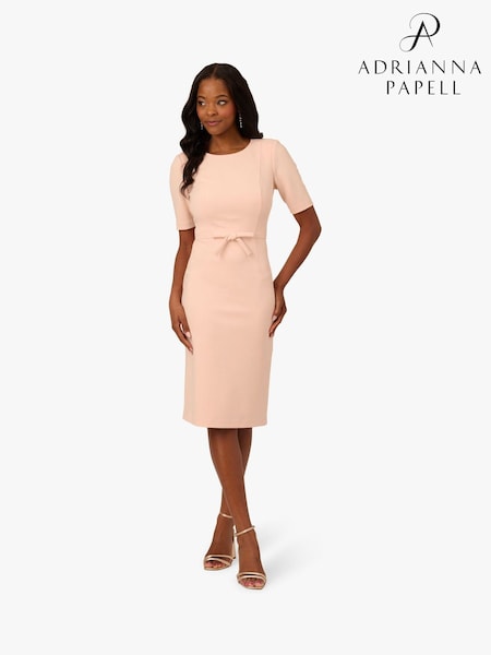 Adrianna Papell Mini Pink Bow Front Sheath Dress (W38019) | £129