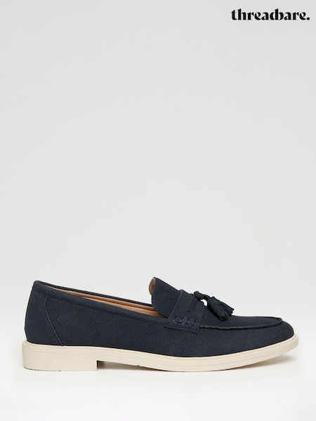 Threadbare Navy Faux Suede Tassel Loafers (W38086) | £38