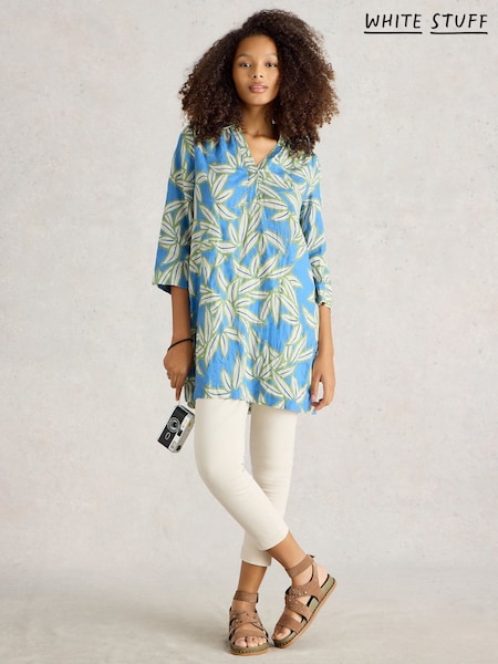 White Stuff Blue Blake 100% Linen Tunic (W38220) | £75