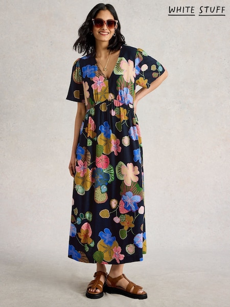 White Stuff NAVY MULTI Lucy Midi Dress (W38235) | £75