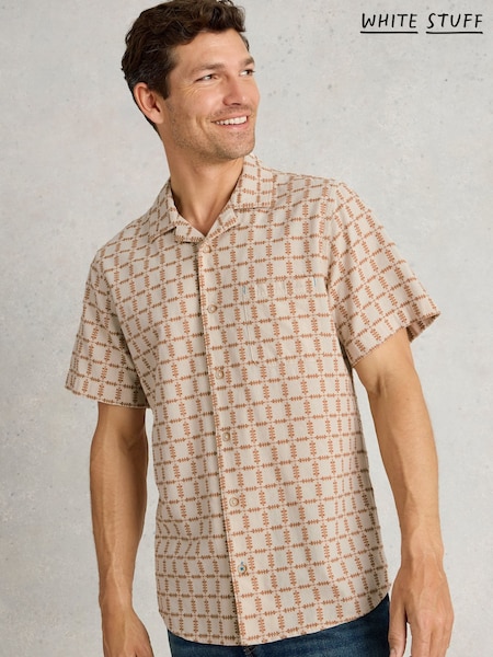 White Stuff Natural 100% Organic Cotton Short Sleeve Overdye Check Shirt (W38309) | £45