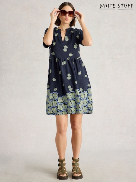 White Stuff Blue 100% Cotton Thea Jersey Dress (W38324) | £55