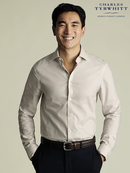 Charles Tyrwhitt Pink Slim Fit Non-Iron Check Shirt (W38584) | £70