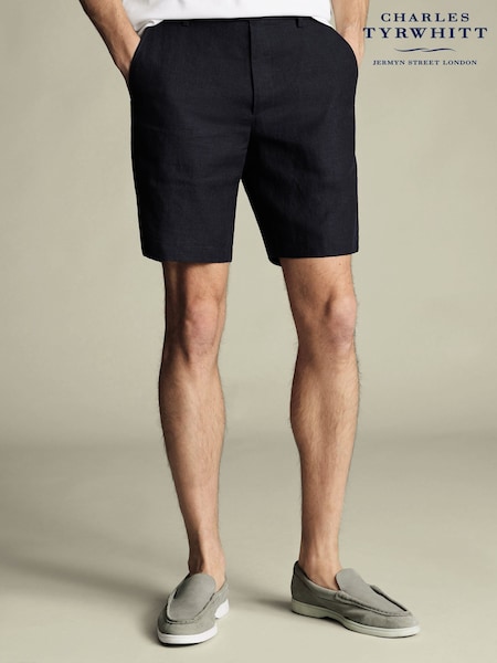 Charles Tyrwhitt Blue 100% Linen Shorts (W38599) | £50