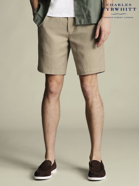 Charles Tyrwhitt Brown 100% Linen Shorts (W38600) | £50