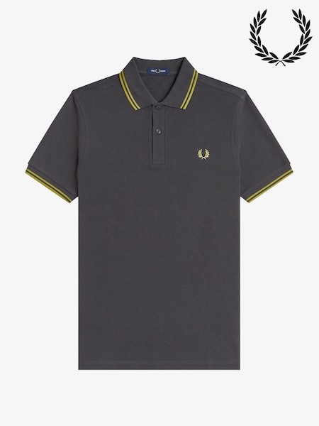 Fred Perry Grey Twin Tipped Polo Shirt (W39195) | £80