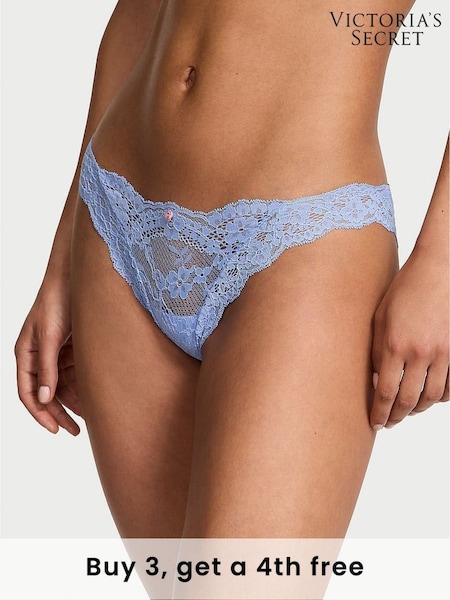 Victoria's Secret Blue Cameo Bikini Lace Knickers (W39273) | £18
