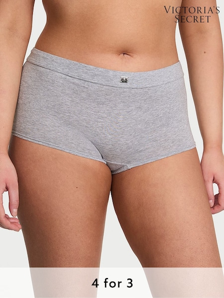 Victoria's Secret Heather Grey Short Cotton Logo Knickers (W39281) | £9