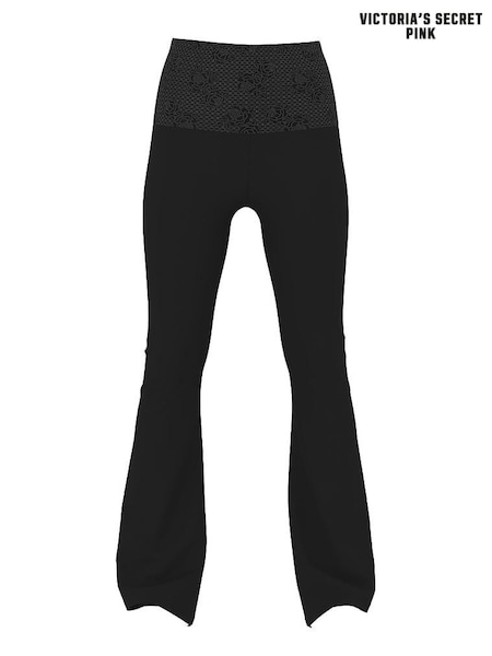 Victoria's Secret PINK Black Foldover Leggings (W39305) | £46