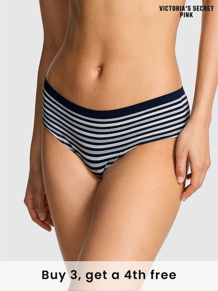 Victoria's Secret PINK Noir Navy Blue Hipster Seamless Scoop Thong Knickers (W39367) | £9