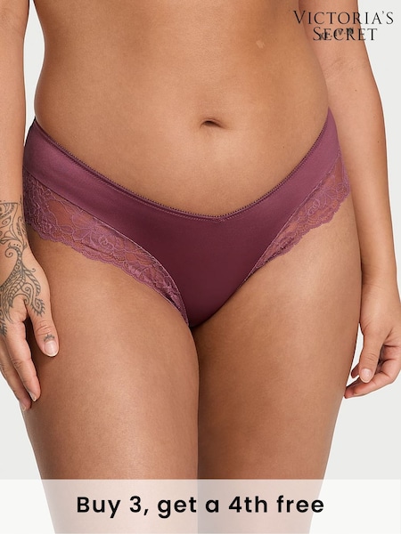 Victoria's Secret Purple Vapor Cheeky Rose Lace Trim Knickers (W39375) | £14