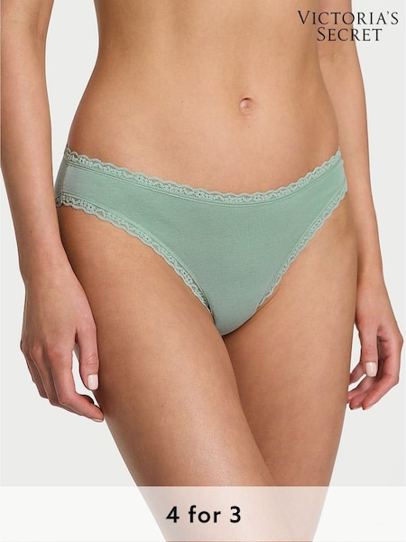 Victoria's Secret Seasalt Green Bikini Lace Trim Knickers (W39390) | £9