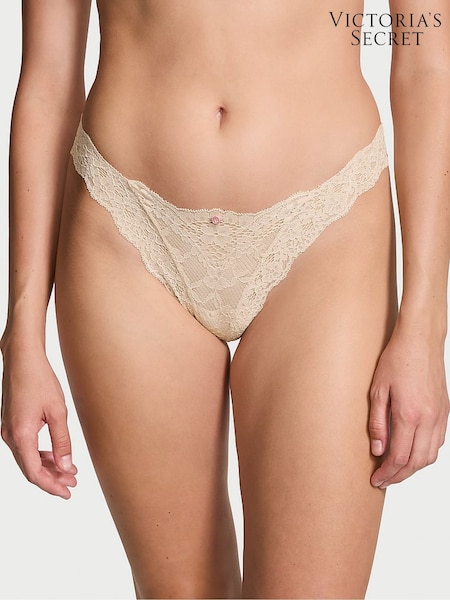 Victoria's Secret Marzipan Nude Brazilian Lace Knickers (W39395) | £14