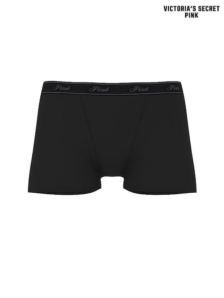 Victoria's Secret PINK Black Boyshort Cotton Logo Knickers (W39409) | £9