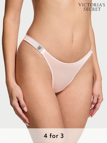 Victoria's Secret Angel Pink Thong Scattered Shine Strap Knickers (W39426) | £20