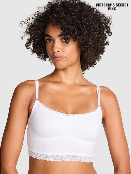 Victoria's Secret PINK White Bralette Lace Trim Bralette (W39436) | £25